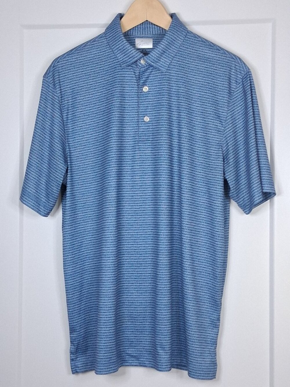 Greg Norman ML75 Golf Polo Mens Medium Blue Performance Stretch Shirt